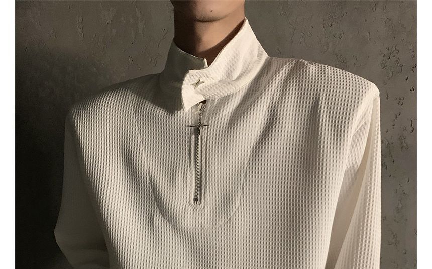Savenne - Sweatshirt met lange mouwen, hoge hals en halve rits