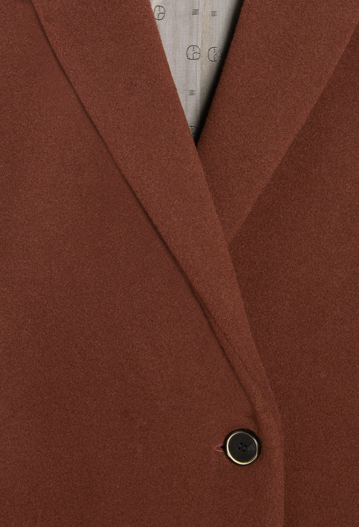 Manteau marron mi-long laine melangee