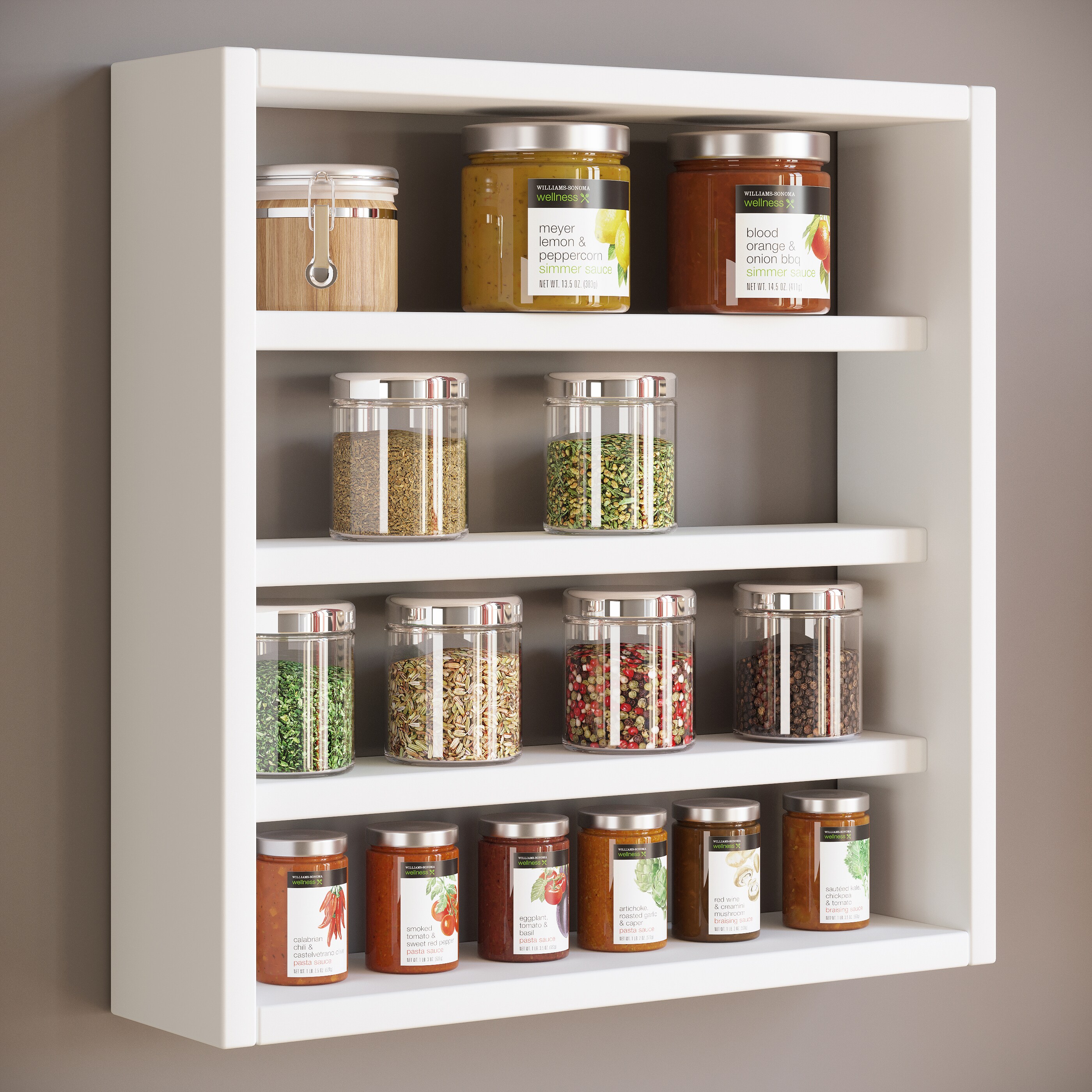 VCM Holz Wandregal Wandboard Küche Gewürze Küche Sammler Vitrine Esaldi S