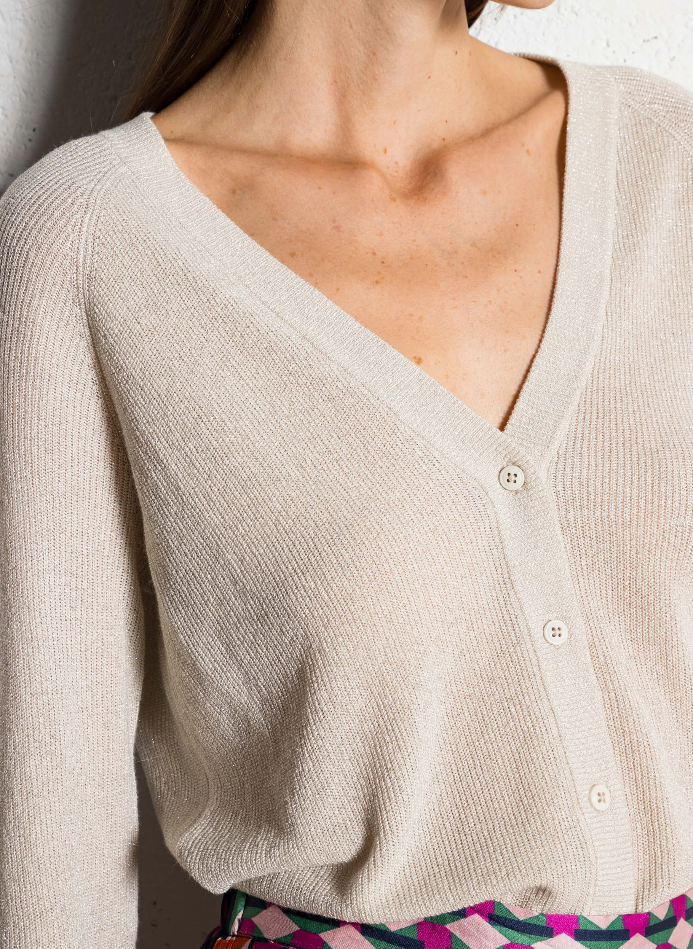 GILY - Gilet droit à col V | Blanc