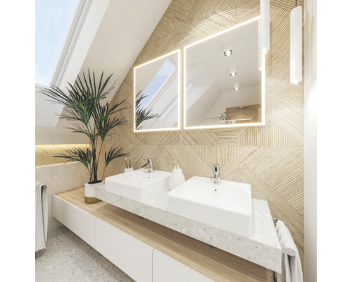 LED-spiegel ALU 65 x 60 cm wit