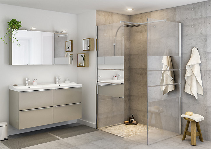Paroi de douche à l'italienne GoodHome Beloya miroir 90 cm