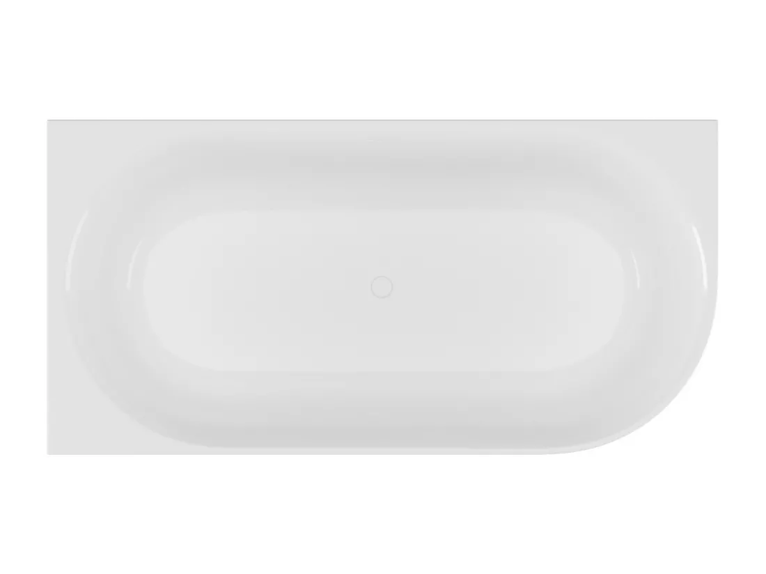 Baignoire d'angle striée - 290L - 170 x 80 x 60 cm - Blanc mat - Acrylique - Angle gauche - BARBORI