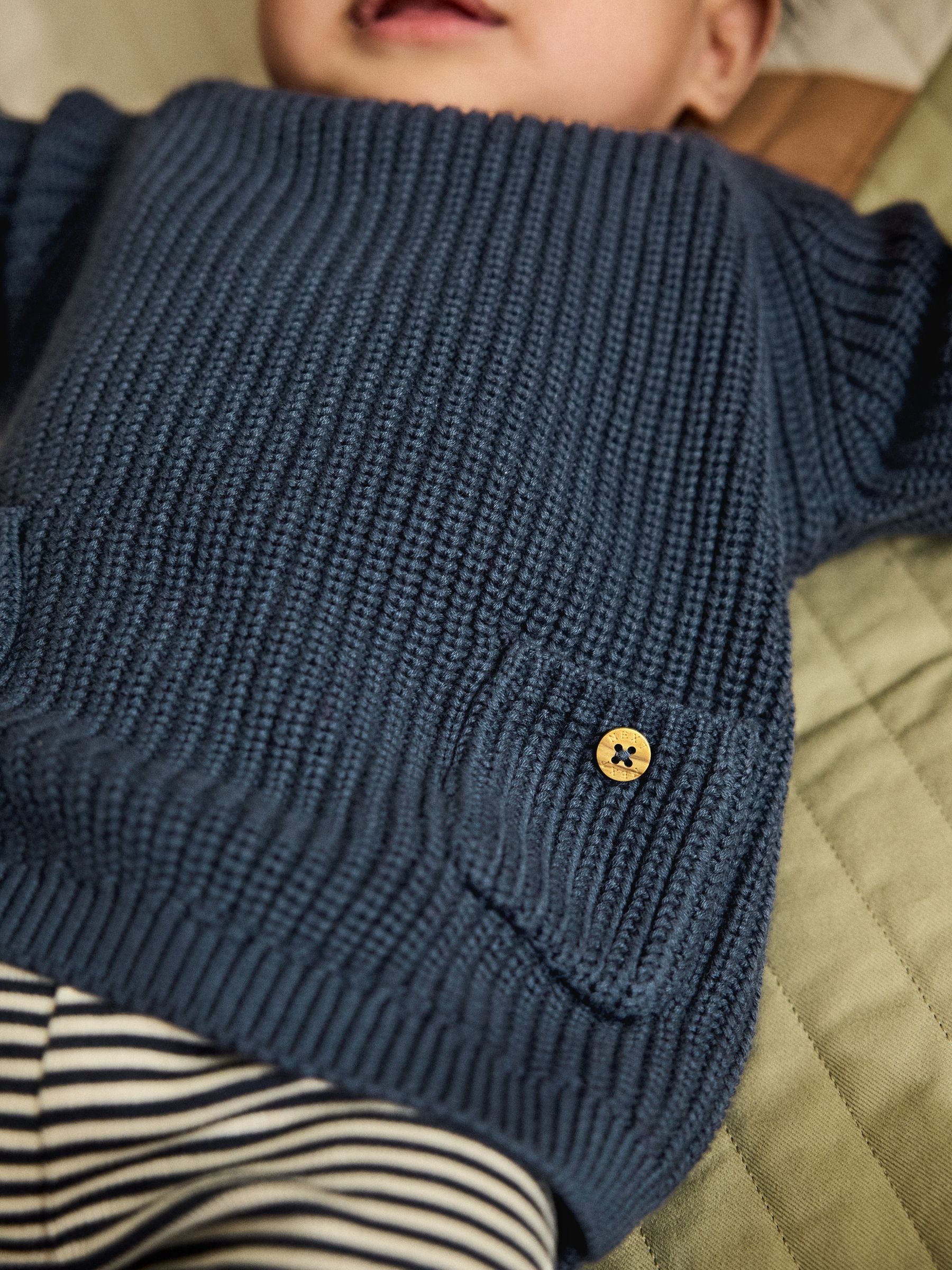 Blauw - Babyset met gebreide trui en legging (0mnd-2jr)