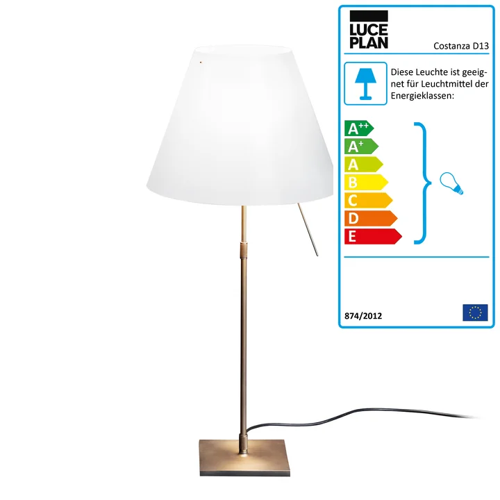 Luceplan - Costanzina Tischleuchte D13pic. Komplett, Aluminium / weiss