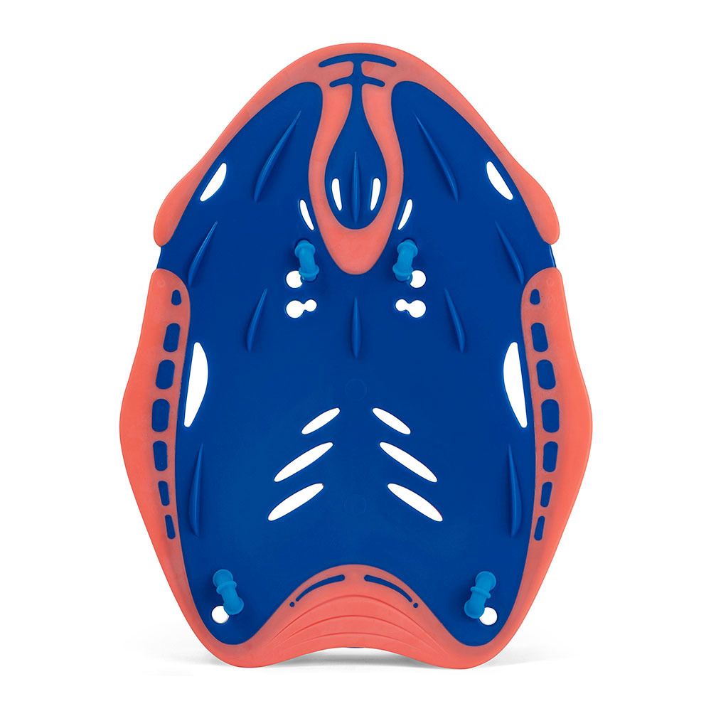 Speedo POWER PADDLE - Plaquettes de natation blue/orange