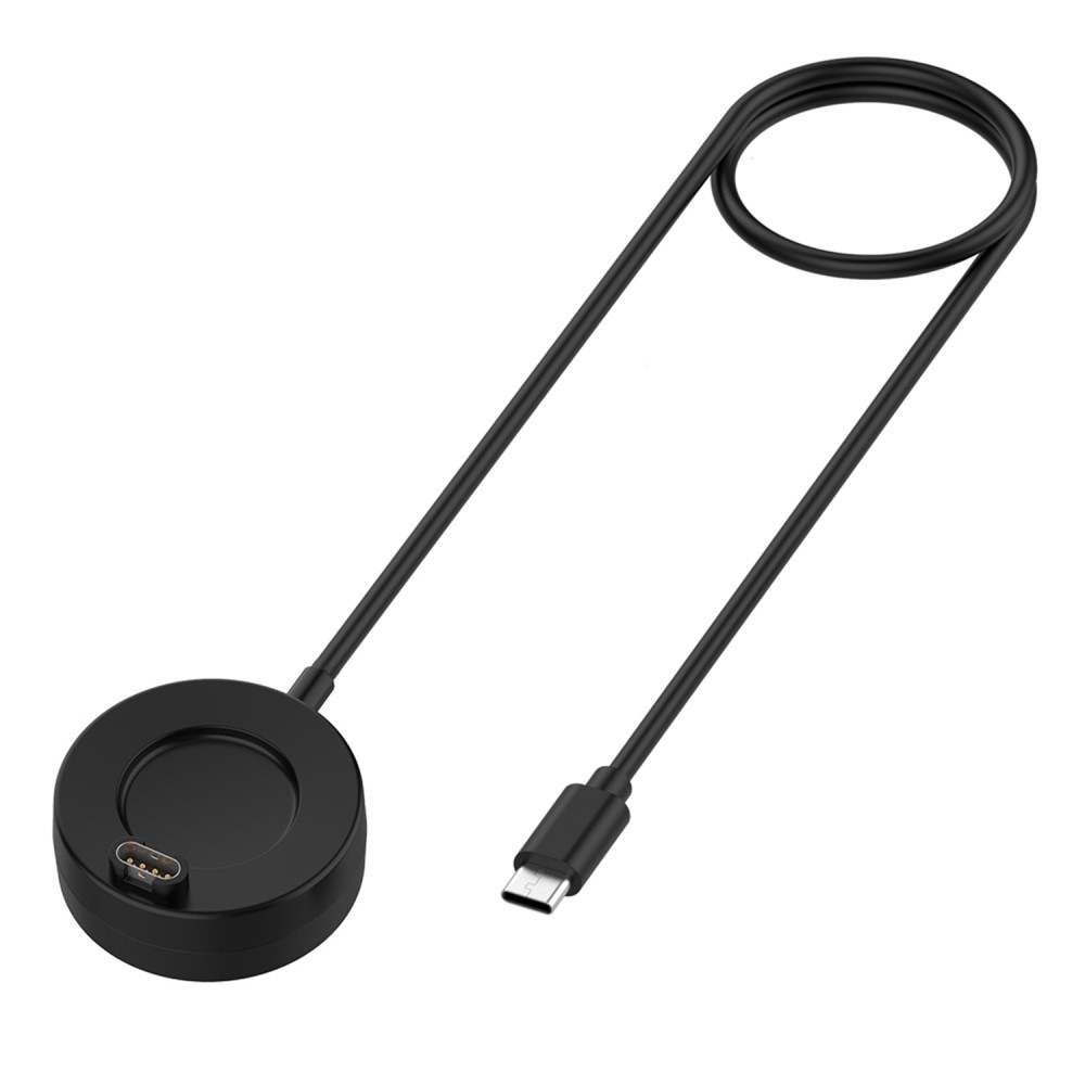 (1m) Garmin Venu USB C Ladekabel Ladegerät Runde Clip Dockingstation - Schwarz