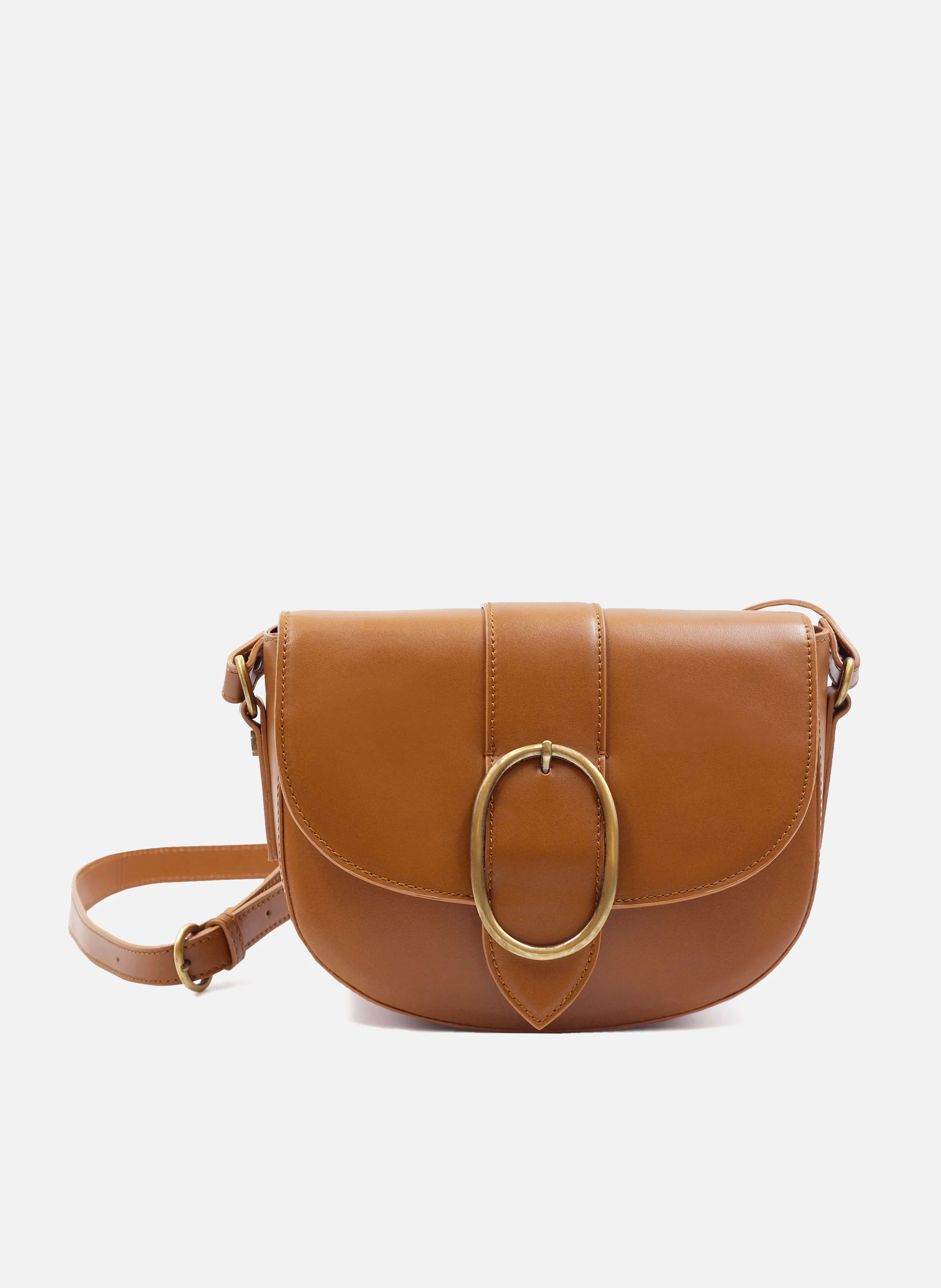Sac boucle cuir lisse | Marron
