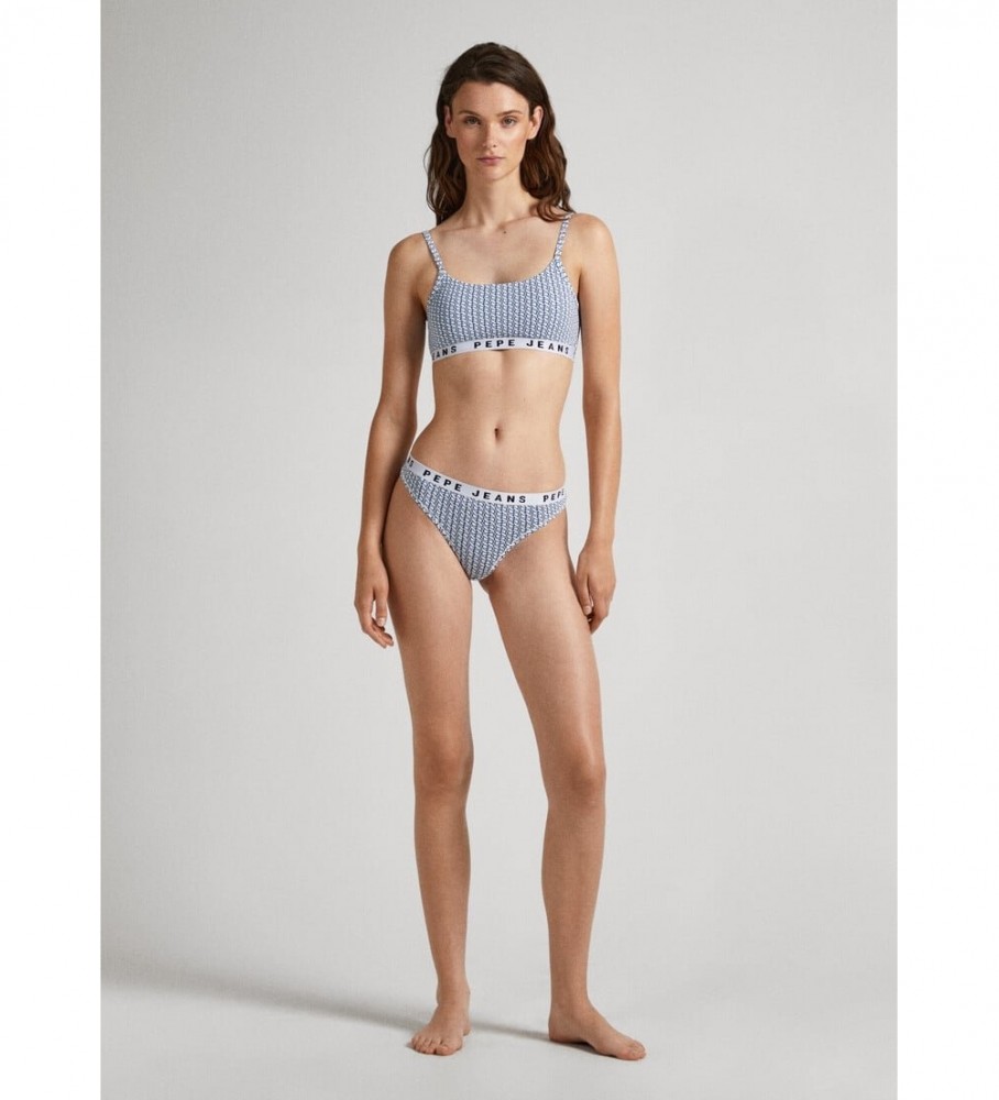 Pepe Jeans Tanga Logo com Estampa Total Azul