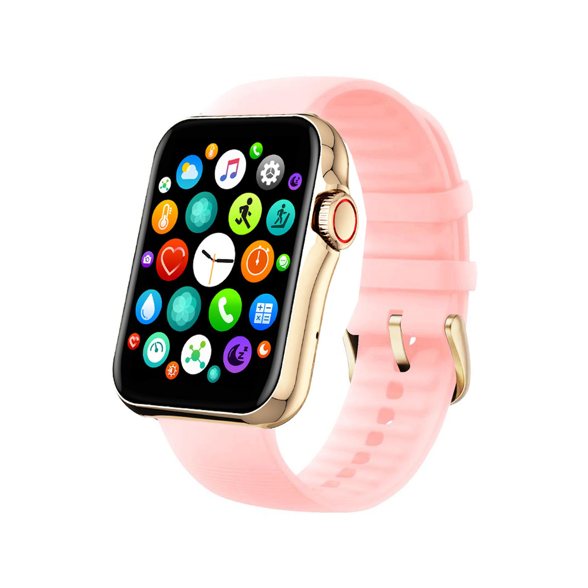 Montre SMARTY 2.0 new standing mixte connecté métal bracelet silicone rose