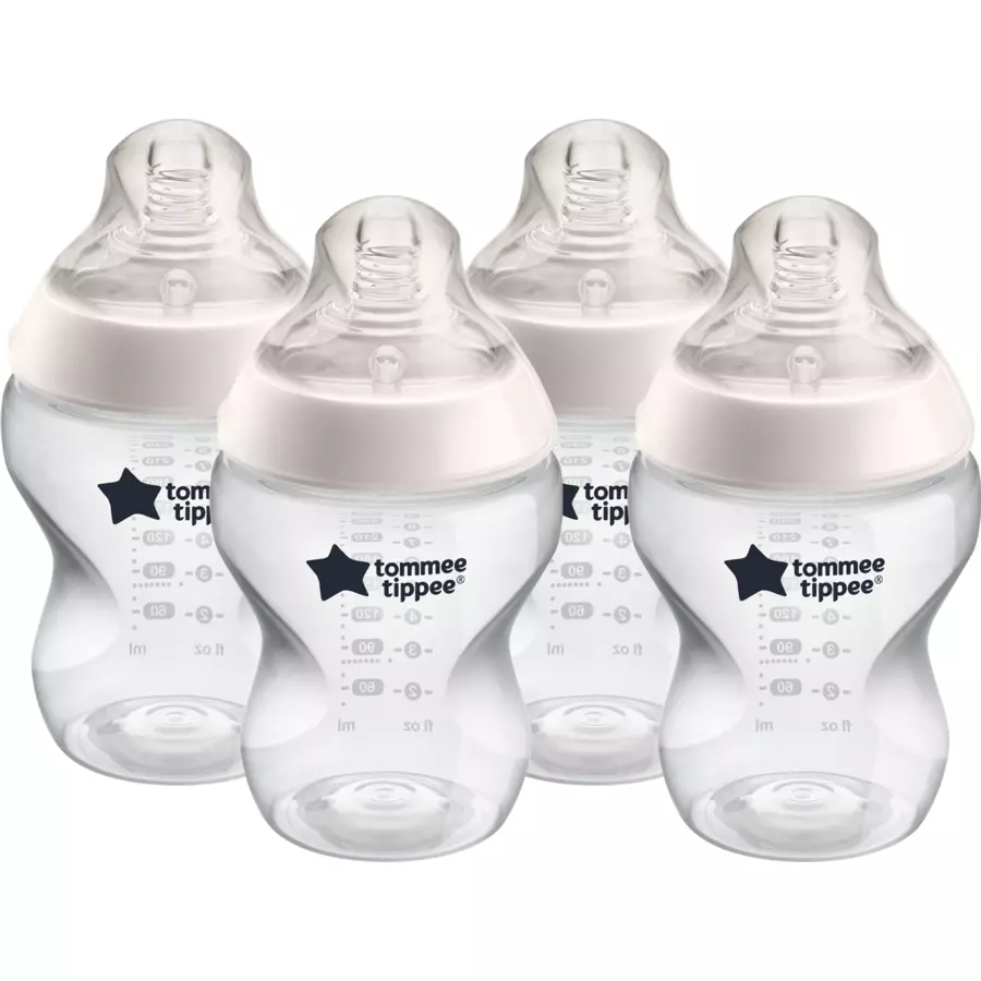 Tommee Tippee Flaschen-Set Closer to Nature 4 x Anti-Kolik-Flasche 260ml transparent 0m+