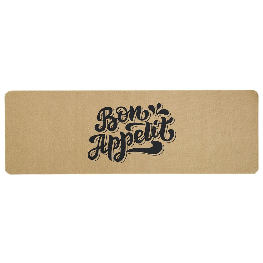 Tapis de cuisine effet lin inscription Bon appétit 120x50 cm