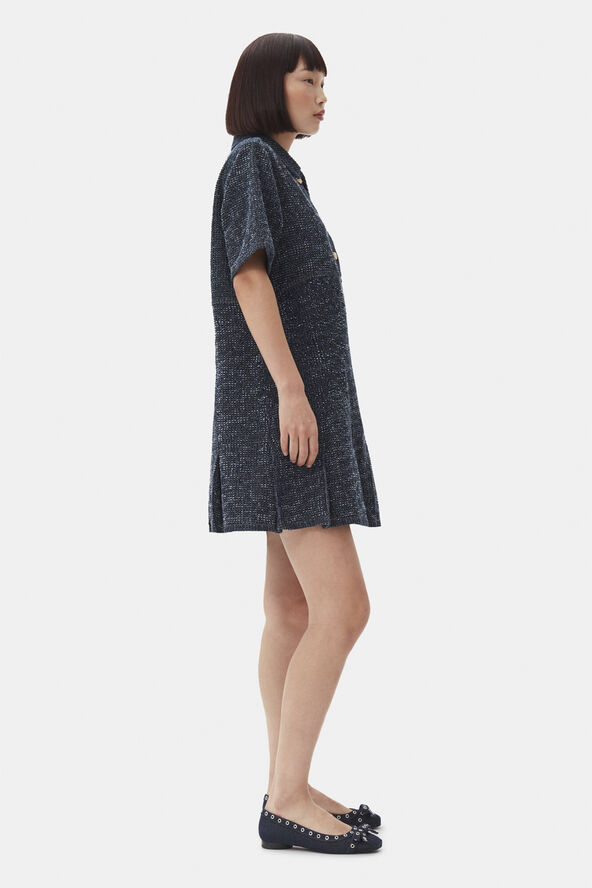 Ganni Fluffy Denim Mini Dress Rinse