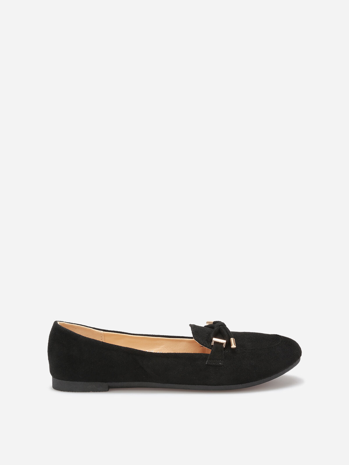Mocassins en suédine à nœud grandes tailles- Noir