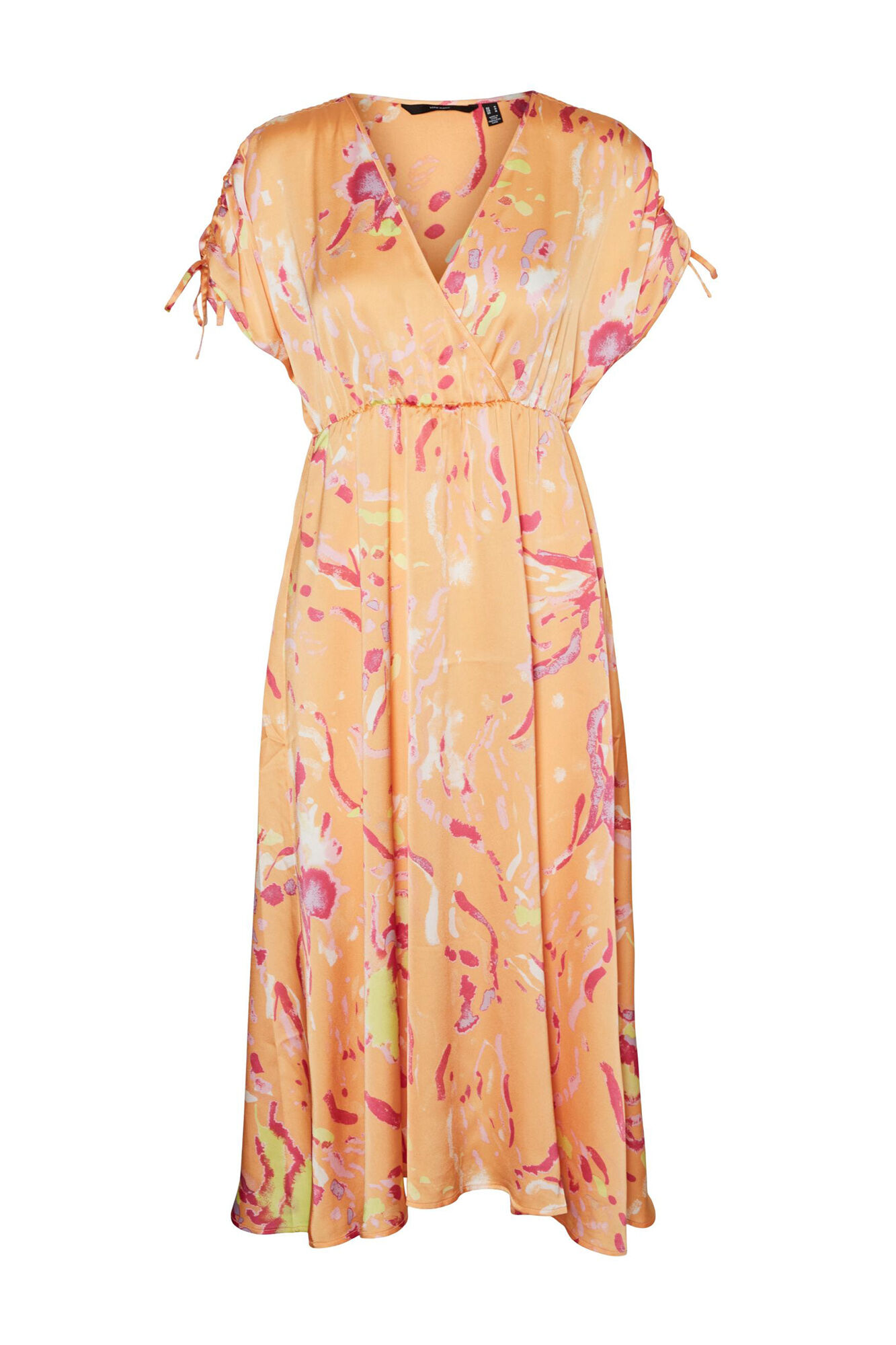 Vestido envelope de cetim - Laranja