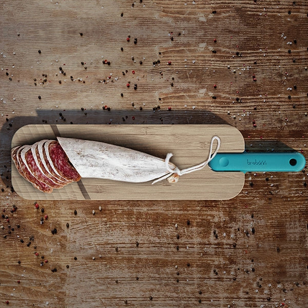 Planche à découper avec couteau à charcuterie intégré Trebonn