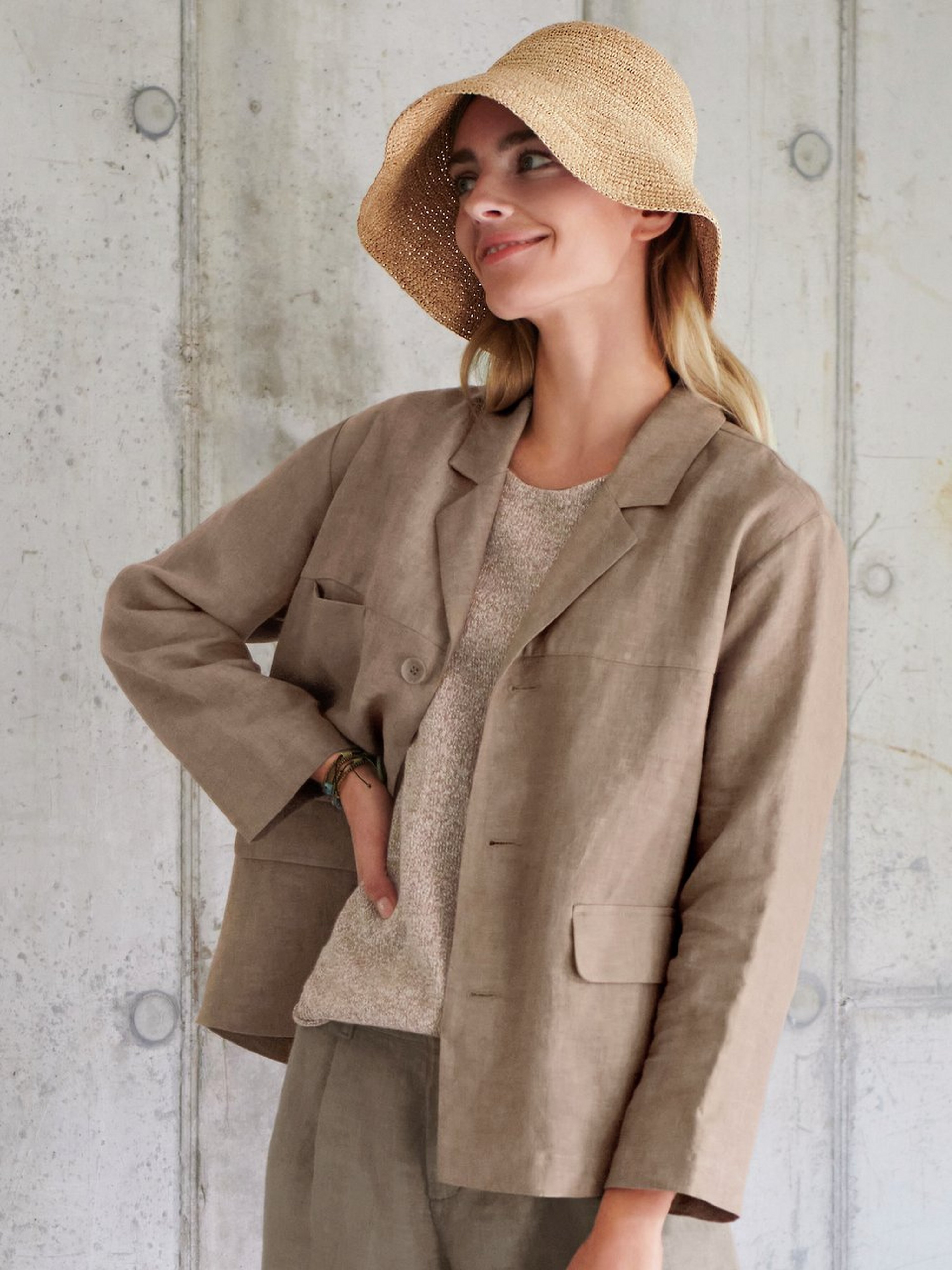 Blusen-Jacke aus 100% Leinen