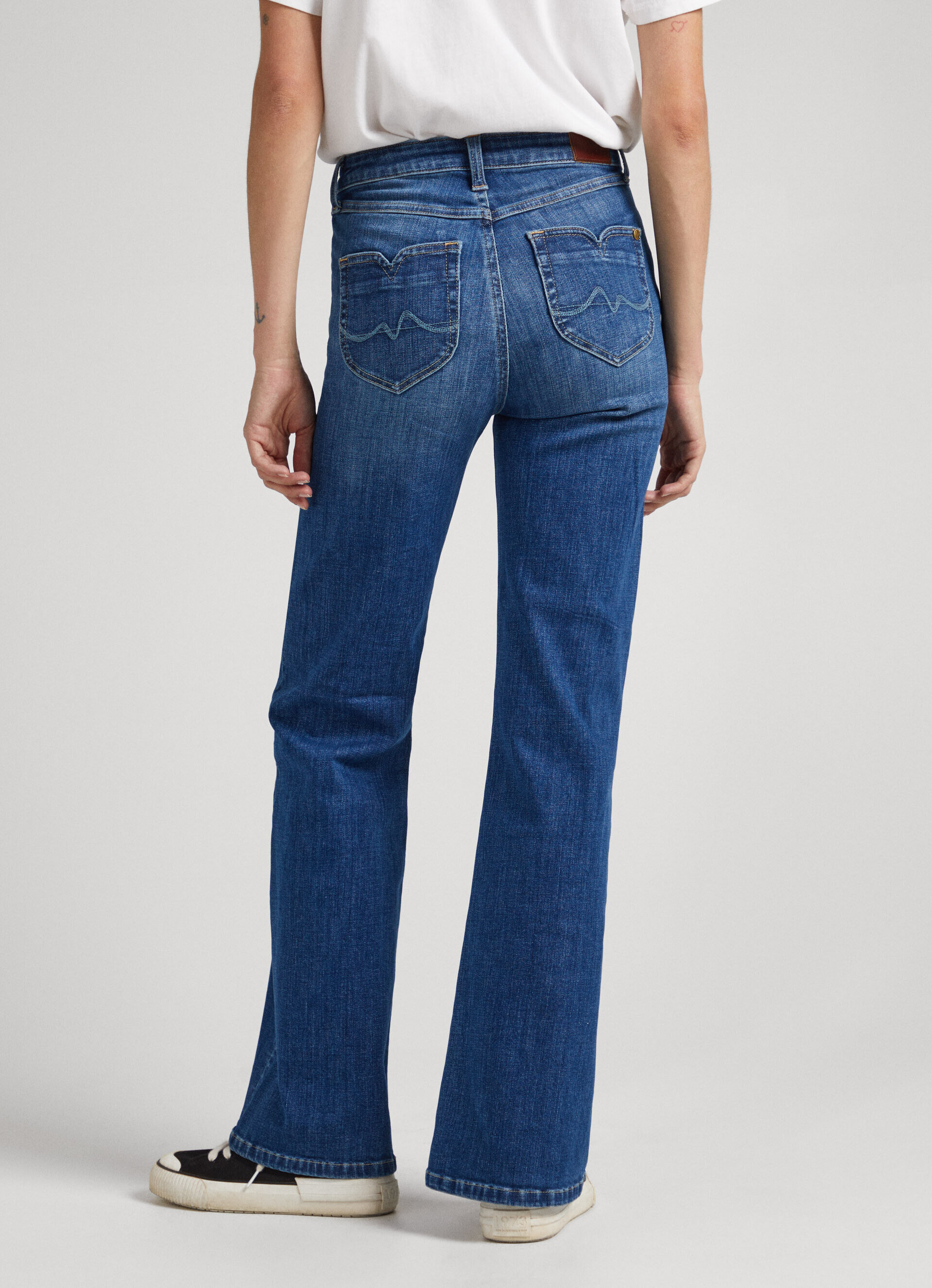 Calça jeans Willa Fit Flare de cintura alta - jeans