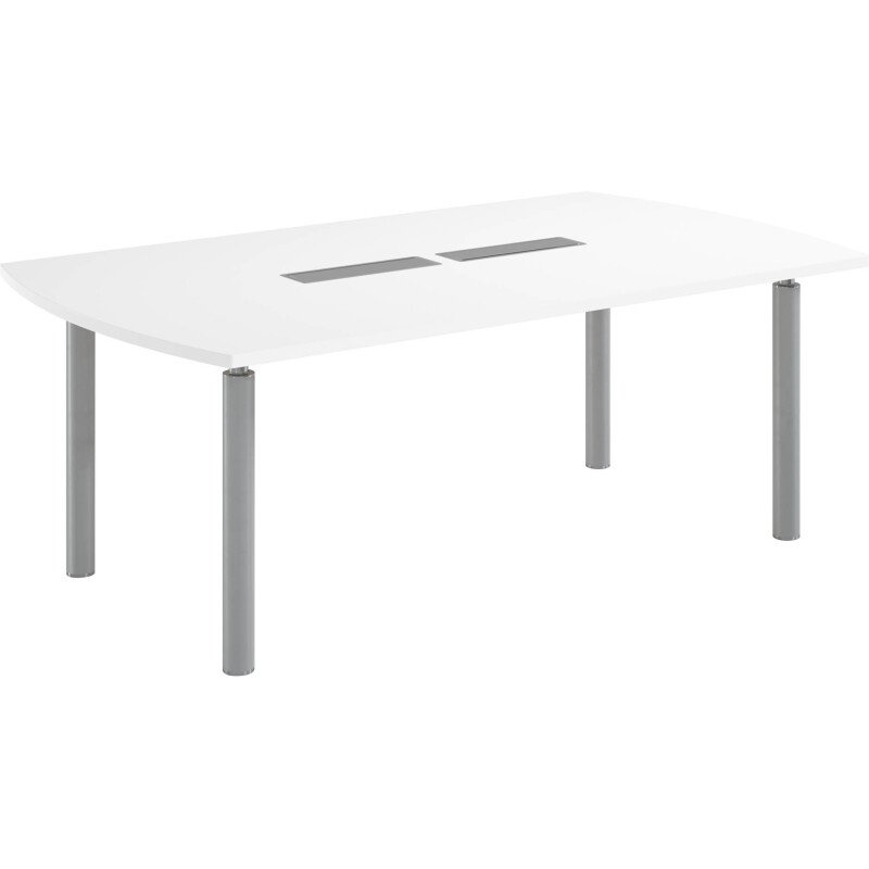 Table tonneau stratifié antibactérien Belem - L 200 cm Blanc