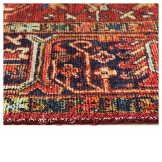 Tapis doux à motif oriental - mina - rouge - 120 x 160 cm