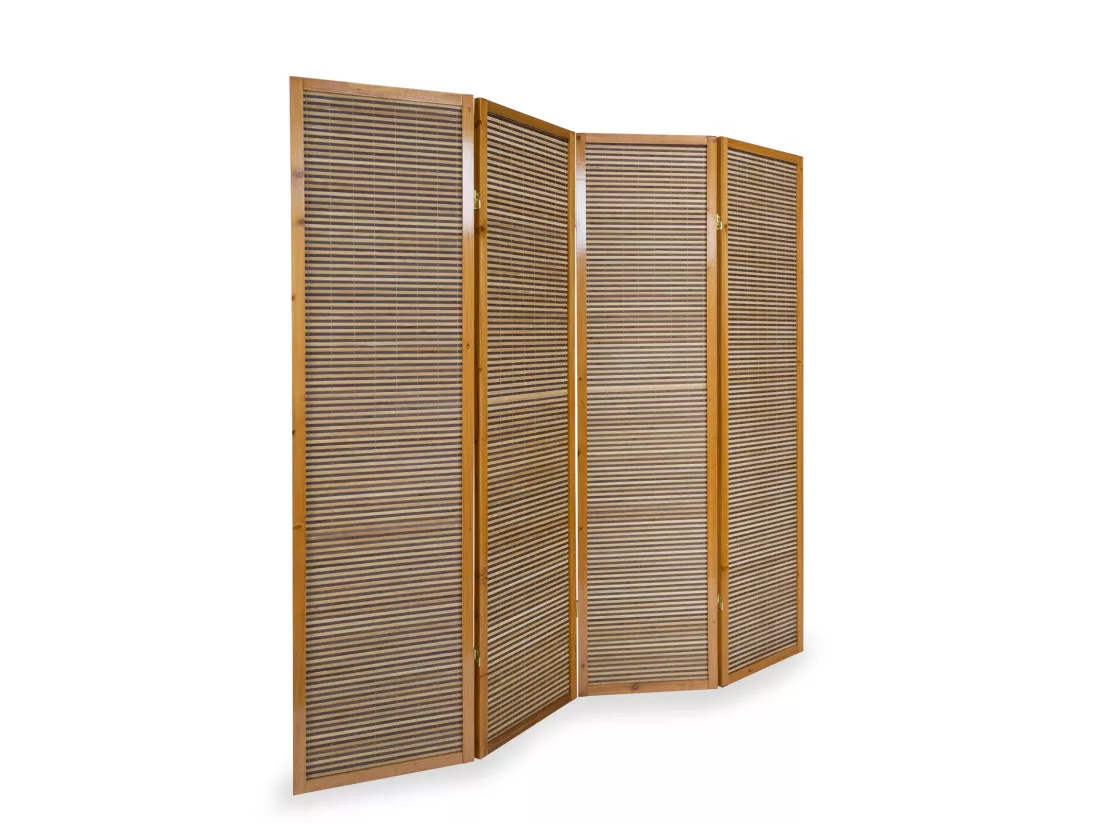 Paravent 4 panneaux marron bois marron 176 x 4 x 175 cm PAR06067