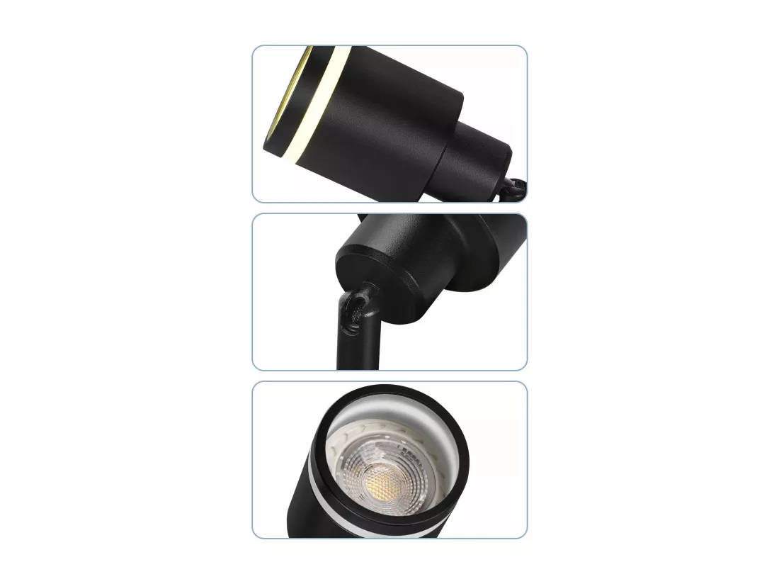 NETTLIFE Plafonnier noir moderne : 4 spots de plafond orientables en métal, plafonnier GU10, pour chambre, salle à manger, sans ampoule