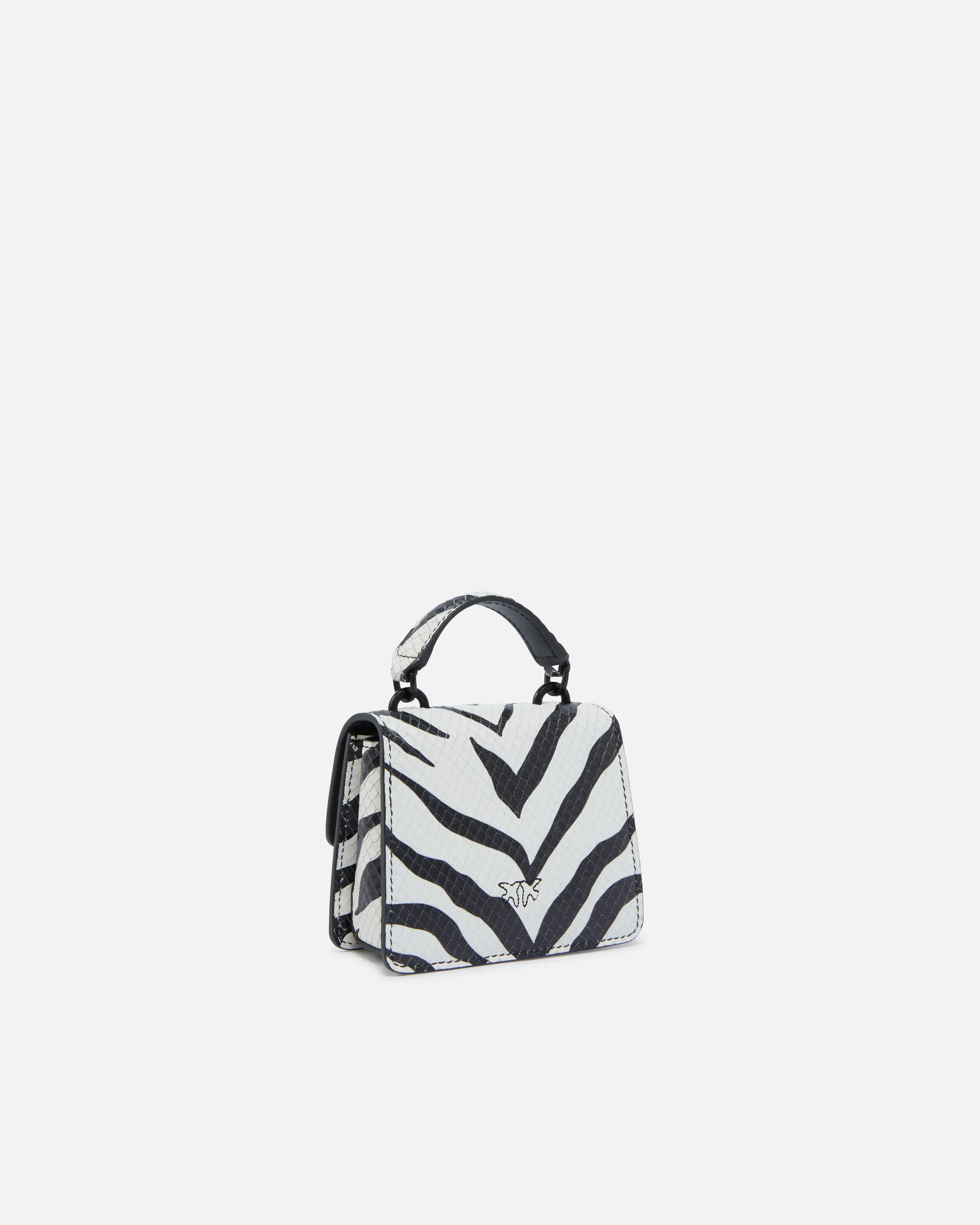 Sac à main micro love bag à motif zébré | Blanc