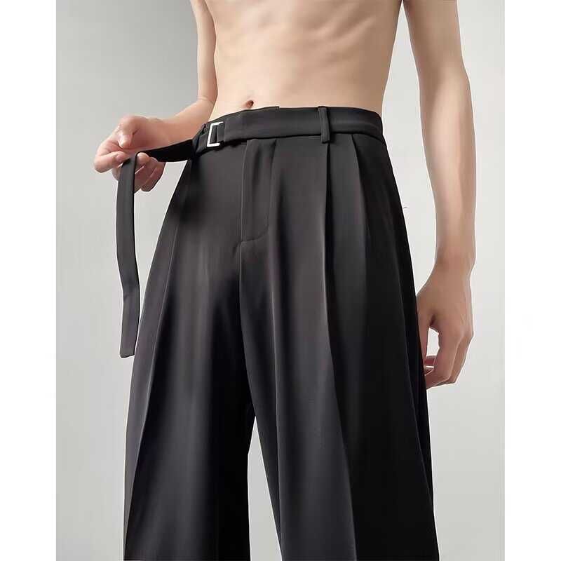 Loansk - Mid Rise Plain Straight Leg Dress Pants