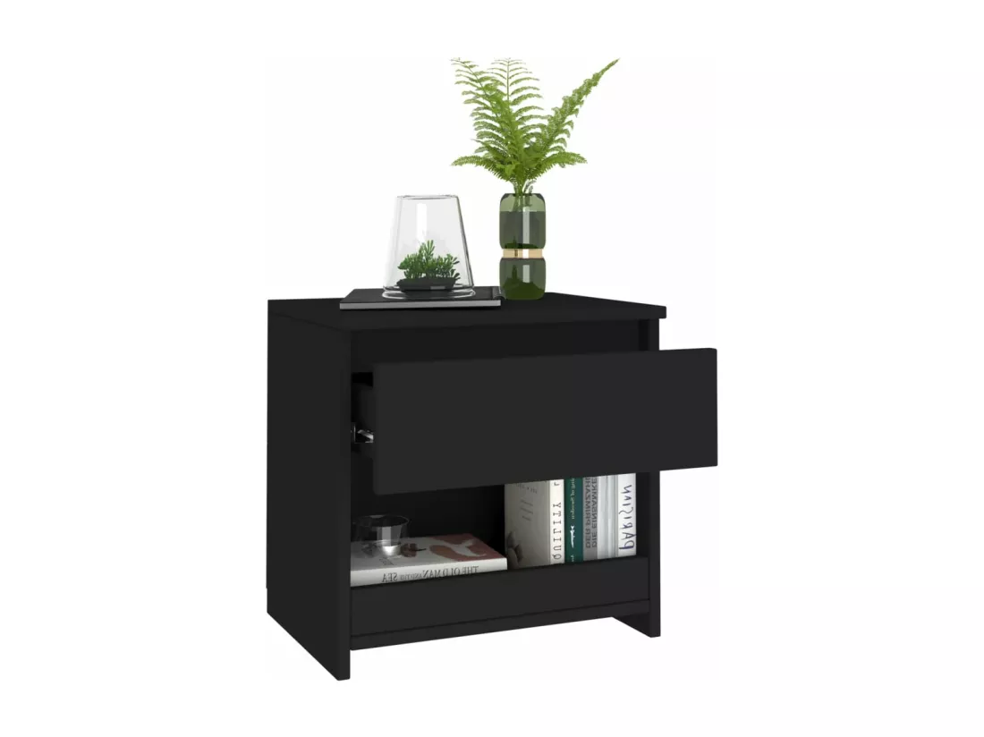 Tables de chevet 2 pièces Noir 40x30x39 cm Aggloméré