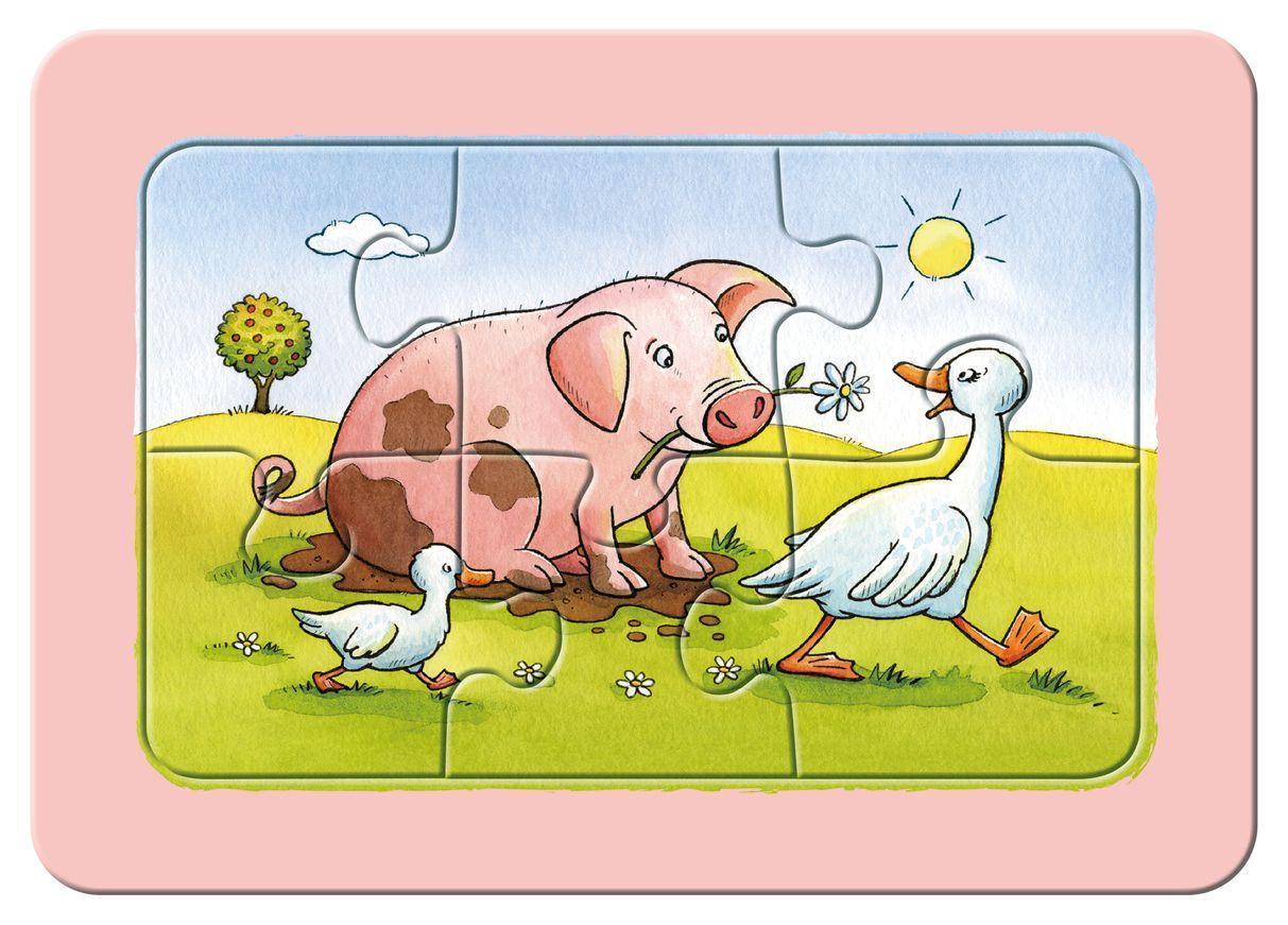 Rahmenpuzzle GUTE TIERFREUNDE 3x6-teilig