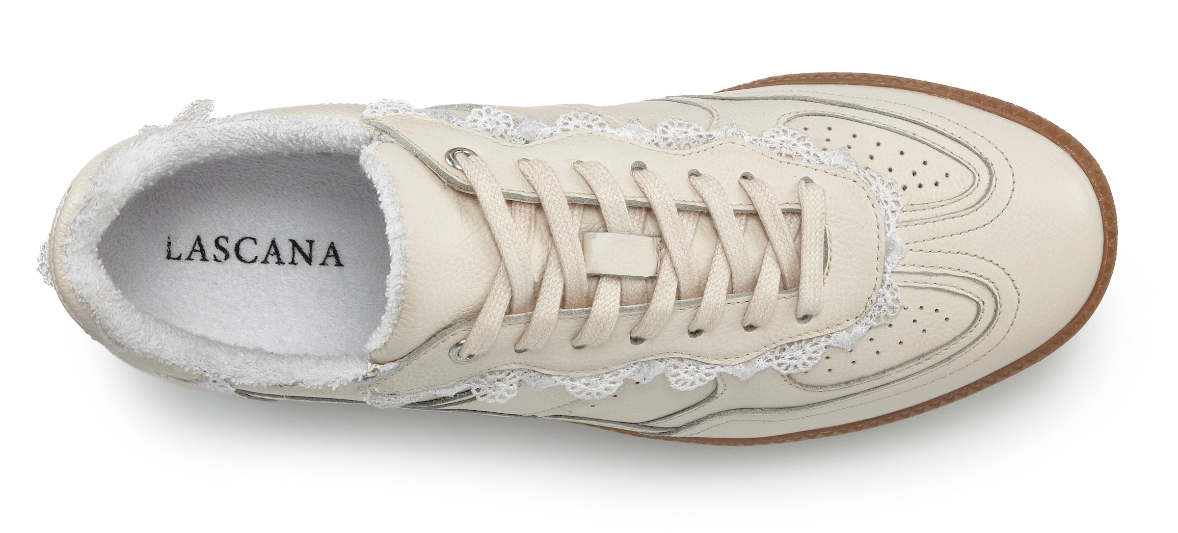 LASCANA Sneaker  Freizeitschuh, Halbschuh aus Leder mit Spitzen Details