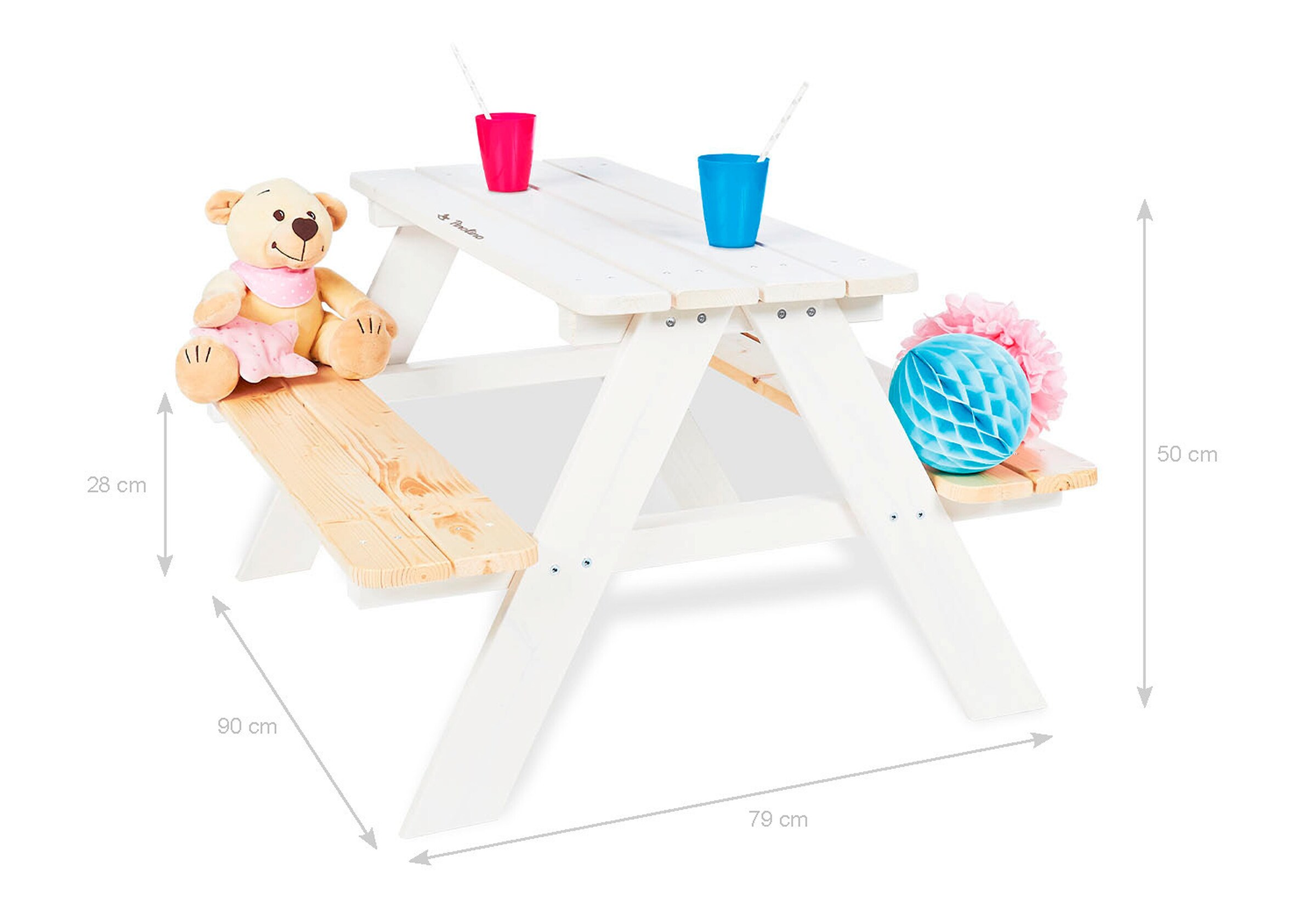 Pinolino Kindersitzgarnitur „Nicki für 4”, weiß