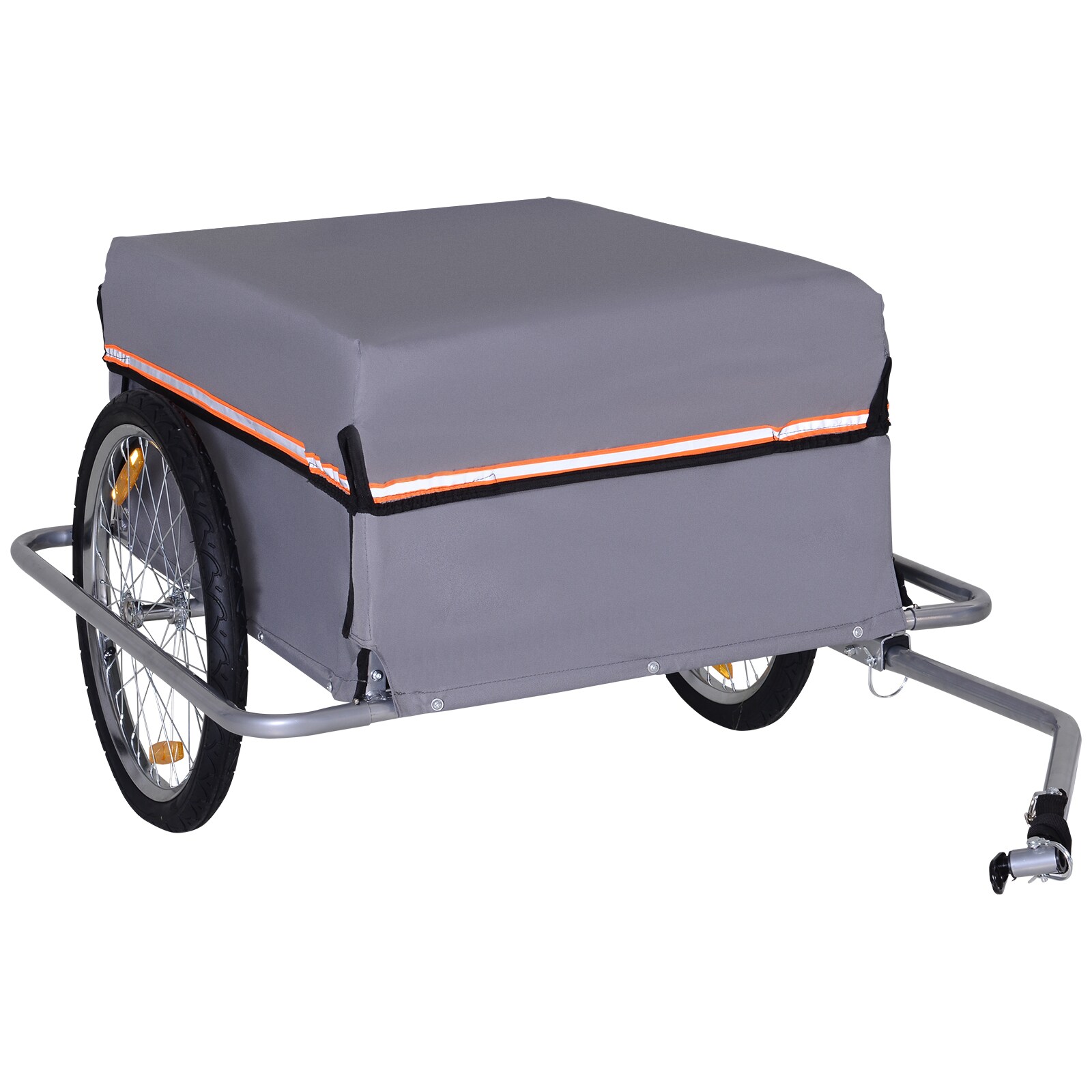 HOMCOM Transportanhänger inklusive Anhängerkupplung grau 140 x 88 x 60 cm (LxBxH)