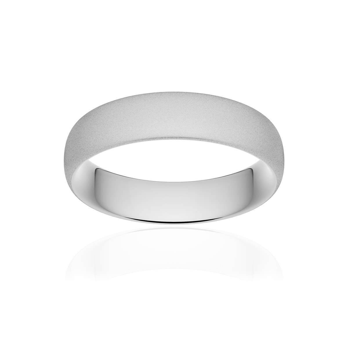 Alliance platine 950 sablé ruban confort 5,5 mm