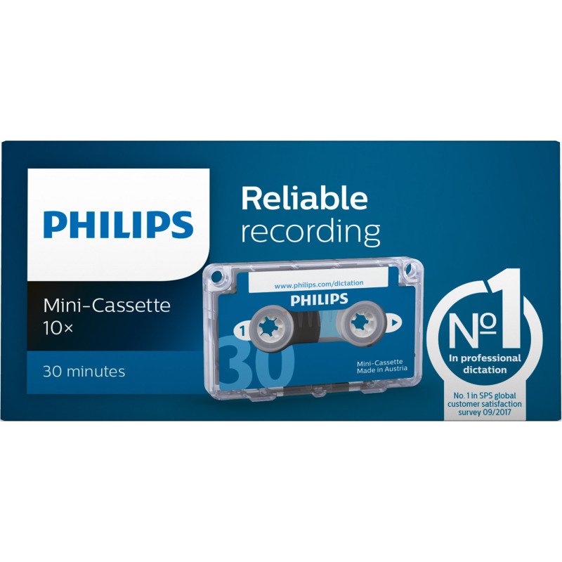 Boîte 10 mini cassettes Philips 2x15 minutes