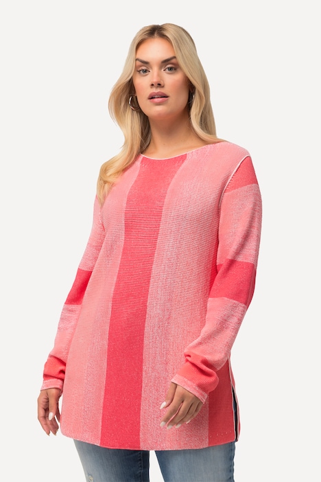 Pullover, Streifen, Rundhalsausschnitt, Langarm