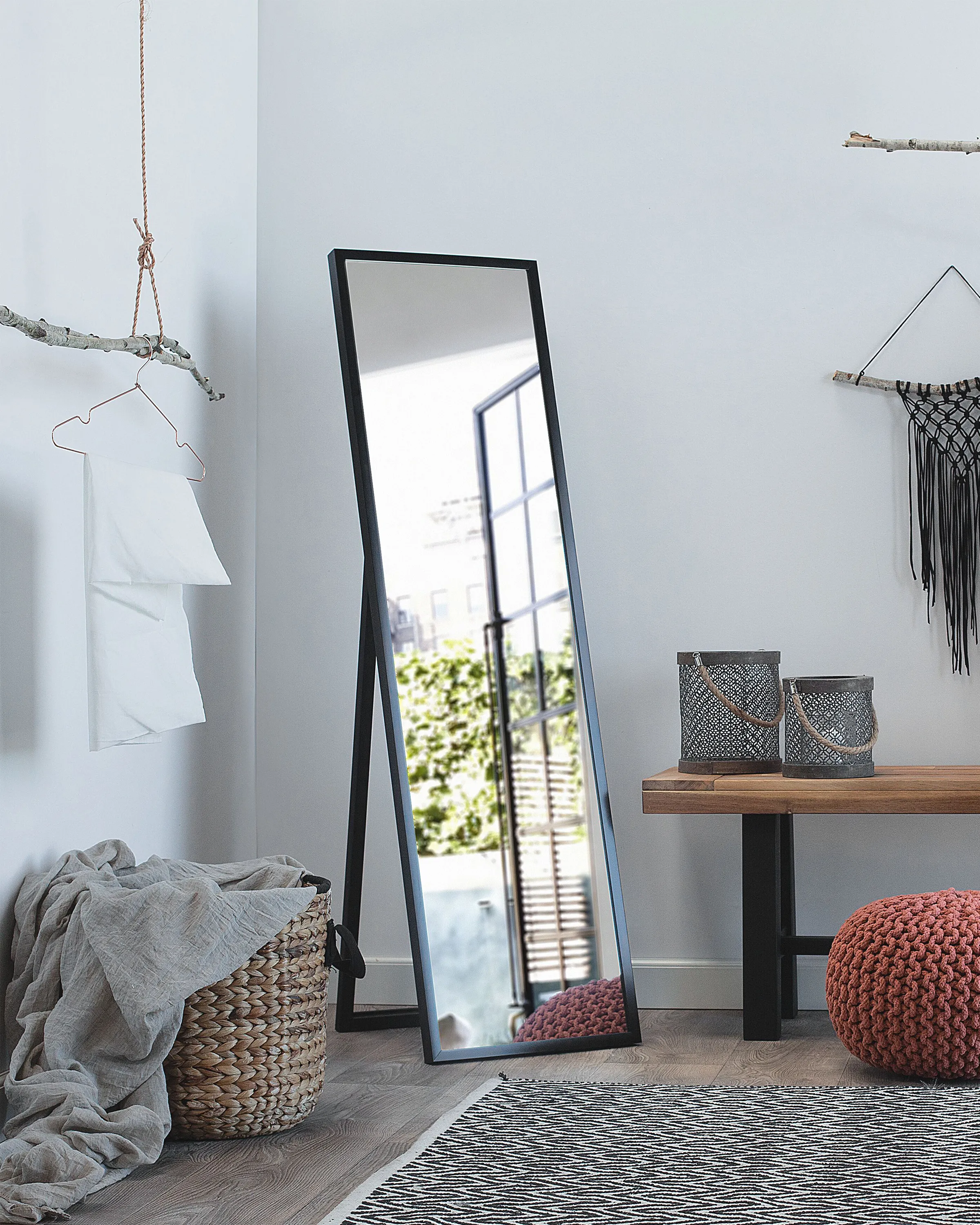 Staande spiegel TORCY 140 cm Zwart