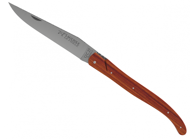 Couteau Laguiole ressort forgé Plein Manche en bois de rose