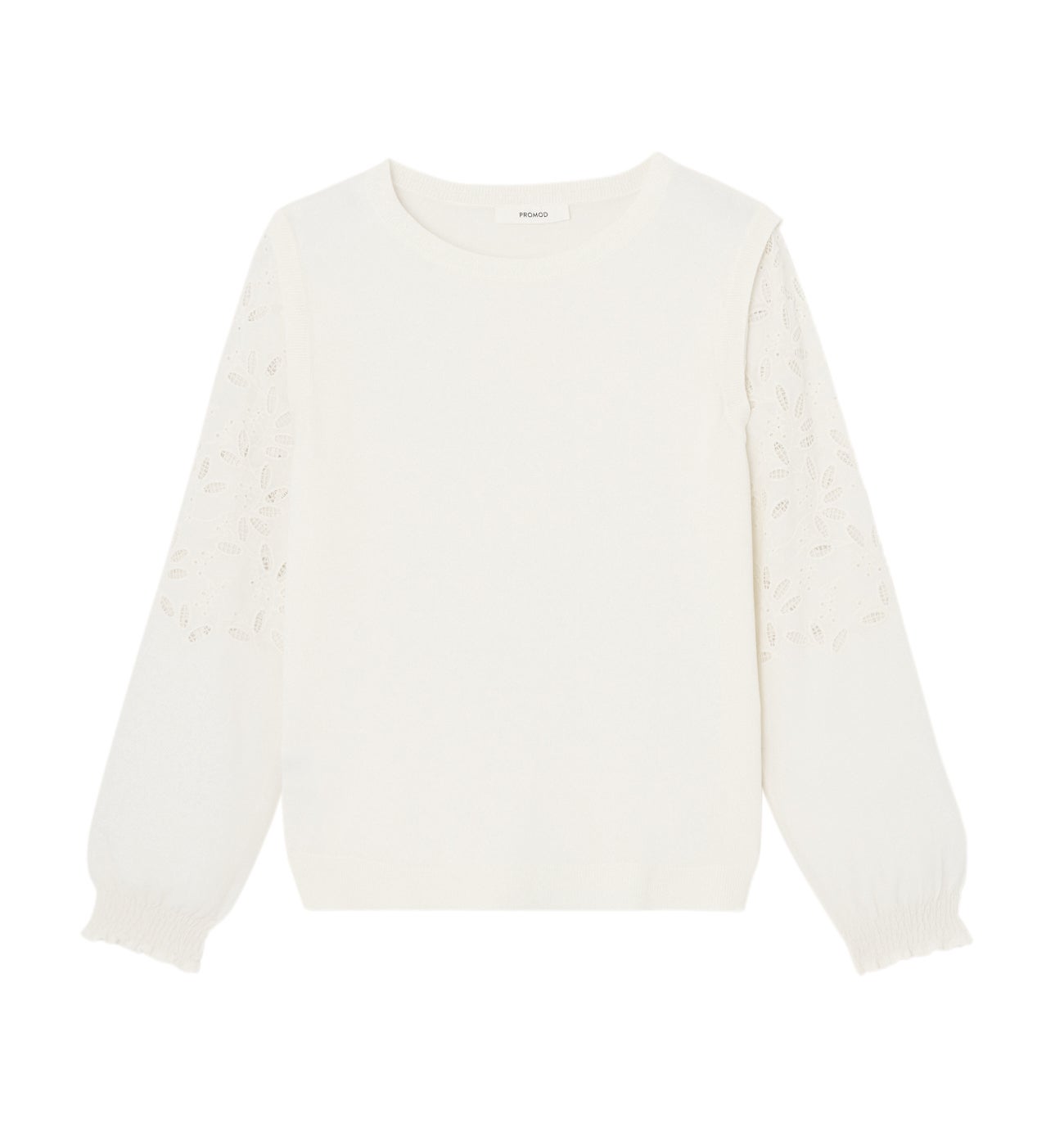 Pull à effet superposé Femme - Ecru