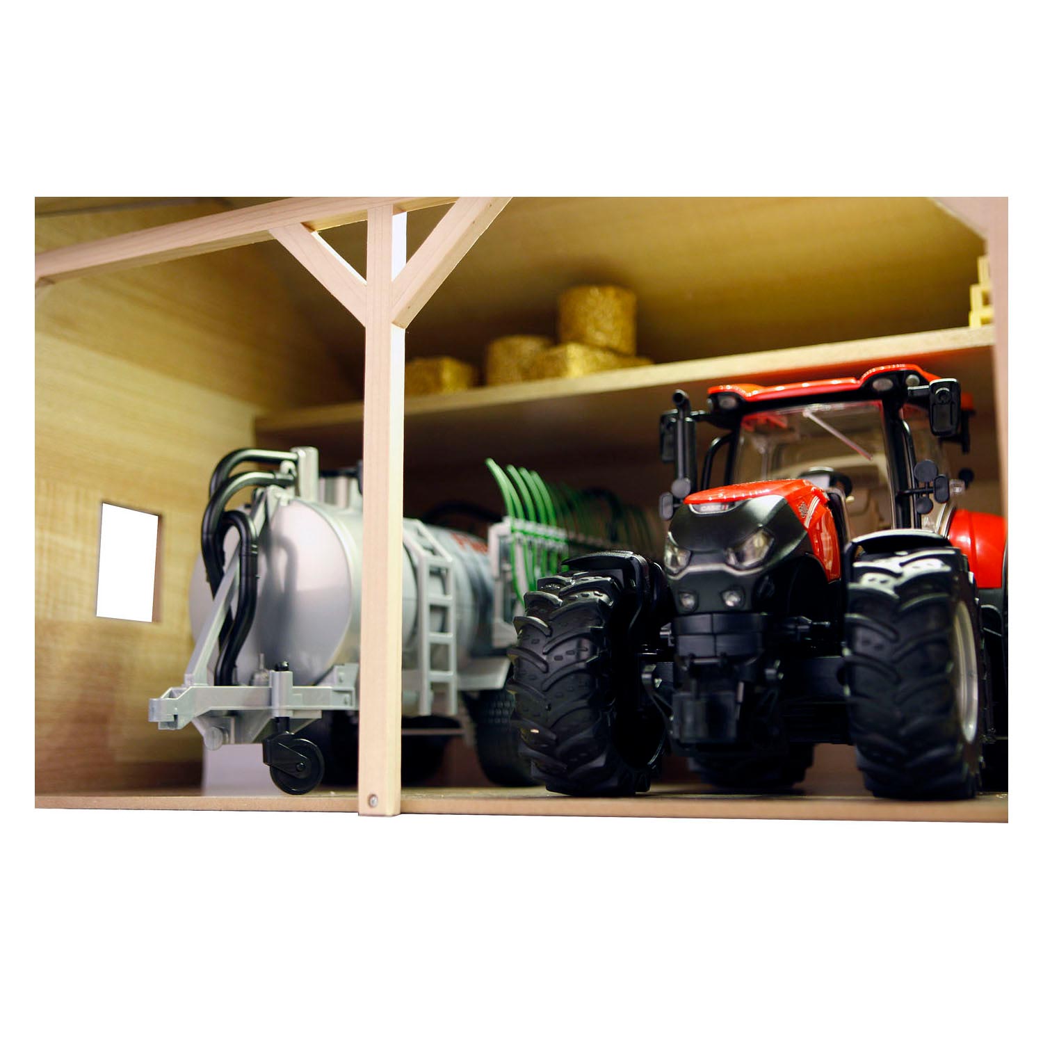 Kids Globe Landbouwloods Hout Voor 3 Tractoren, 1:16