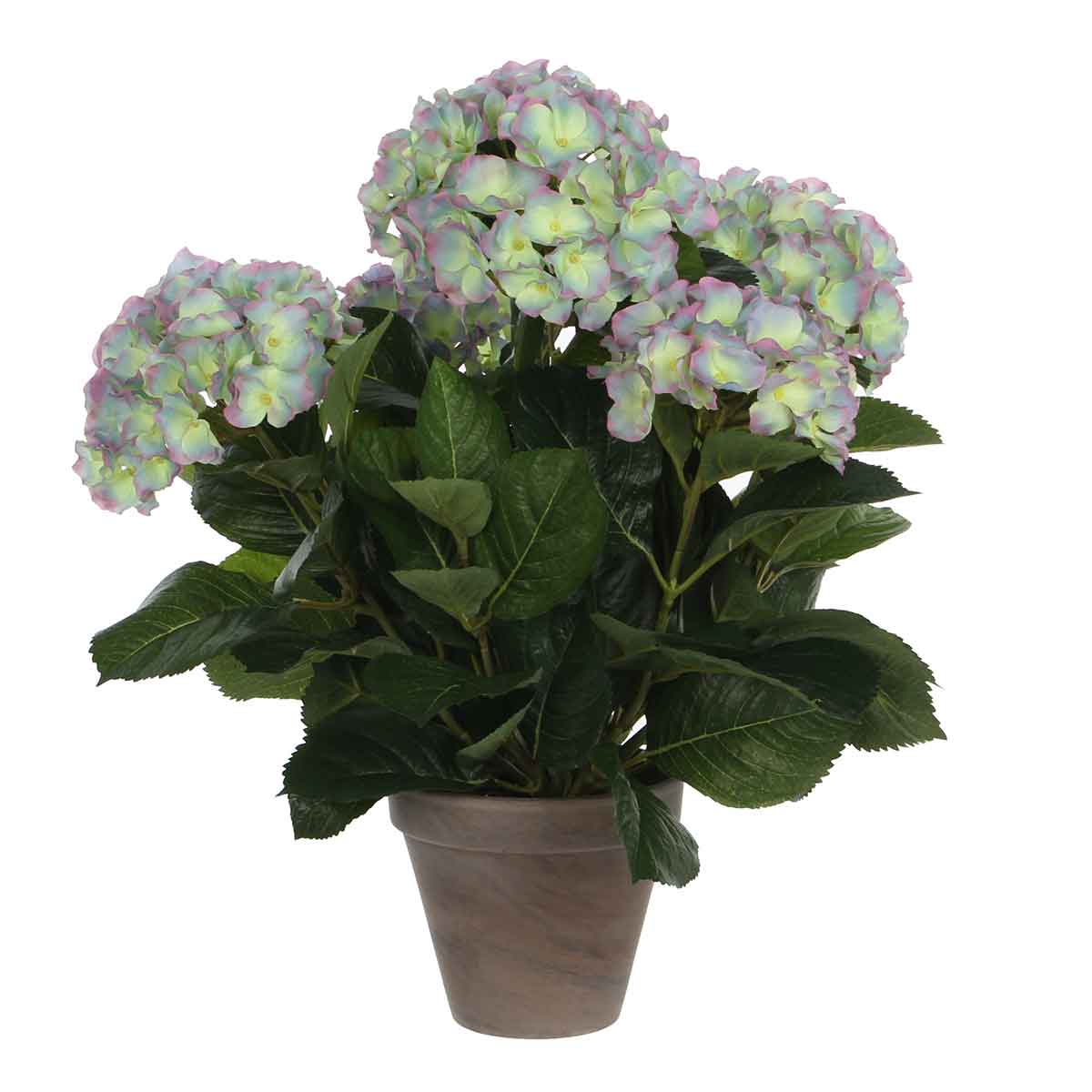 Hortensia artificielle lilas en pot h45