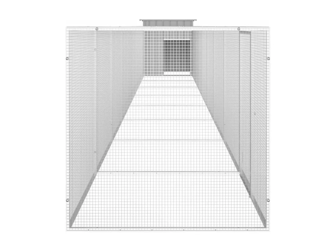 Cage pour poules Gris 900x91x100 cm Acier galvanisé
