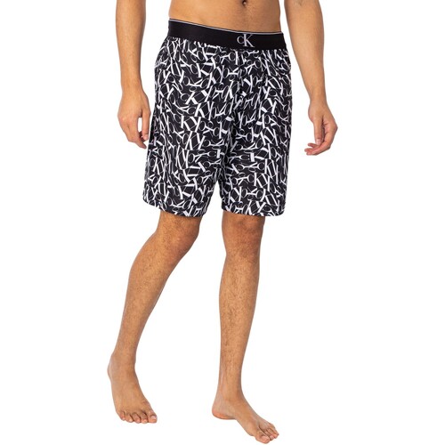 Calvin Klein Jeans - Shorts De Baño Con Estampado De Cintura Larga Negro