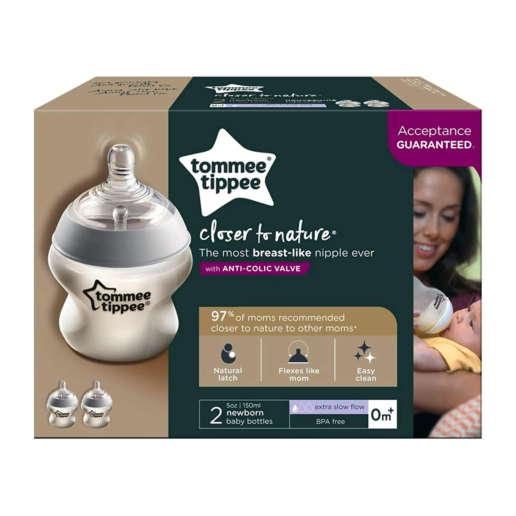 Tommee Tippee Biberon Closer to Nature 5oz Paquet de 2