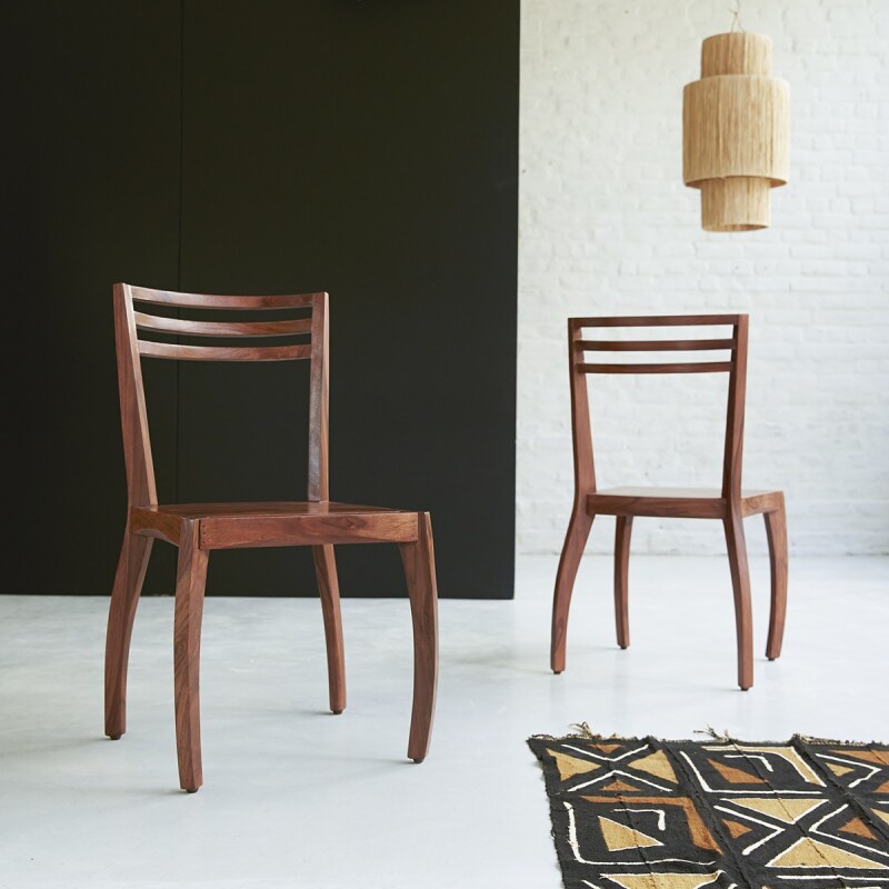 Chaise Luna en palissandre massif