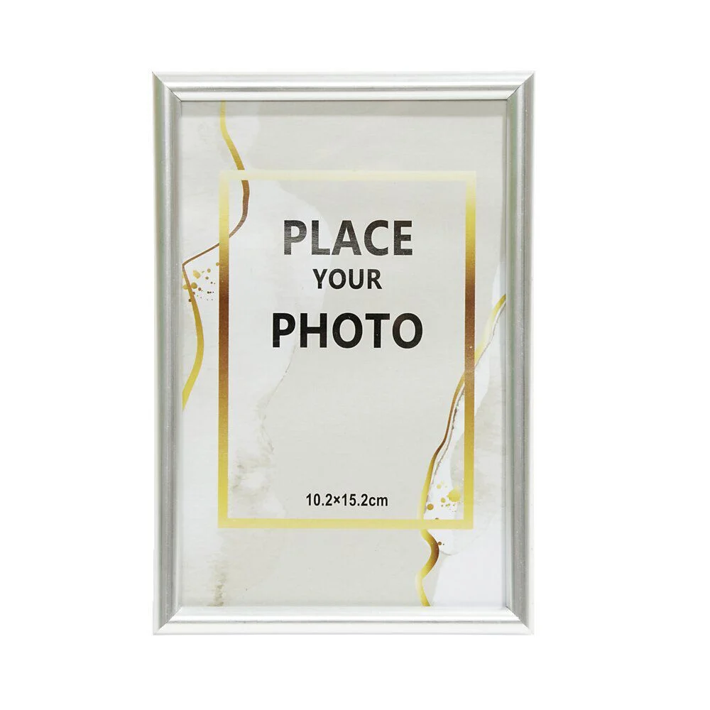 Cadre photo 10x15cm bord argenté