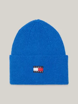 Gorro de malha canelada com emblema Heritage