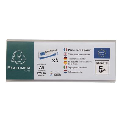 Exacompta - 5 Porte-noms double face - pour 210 x 75 mm