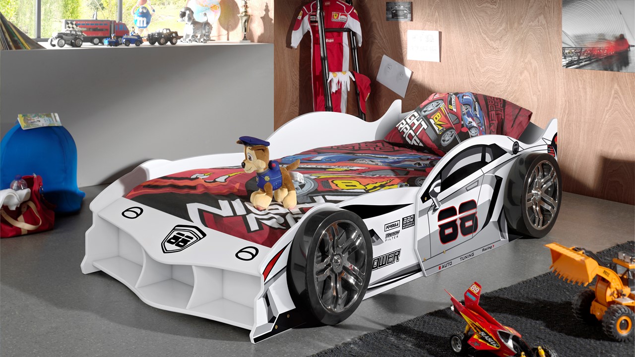 Bed Max raceauto wit