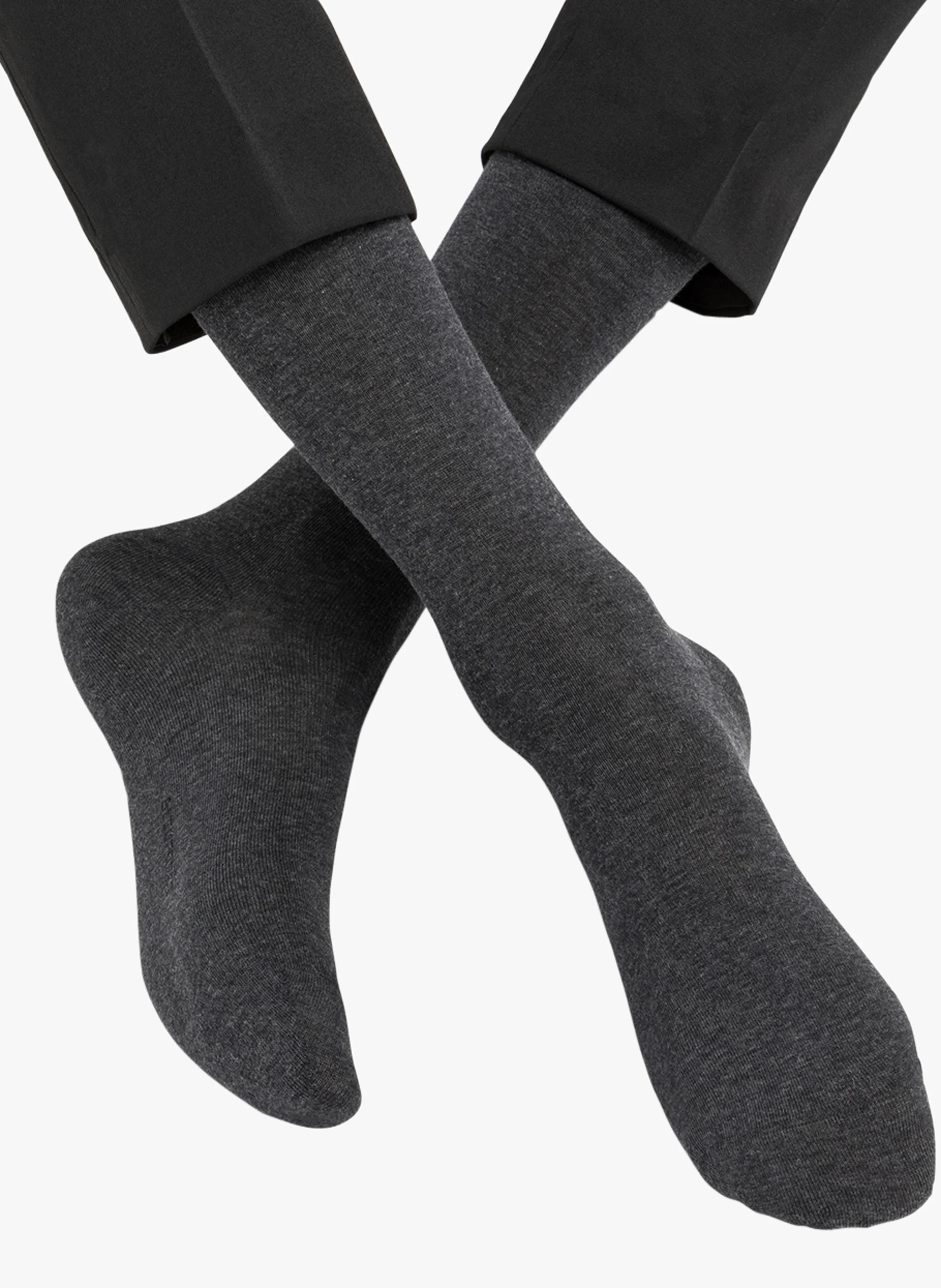 Chaussettes mi-hautes en coton mélangé | Gris